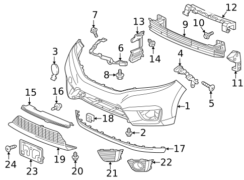 Bumper & Components - Front for 2017 Honda Fit #0