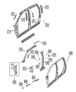 68066893AG - Body Sheet Metal Except Doors: Body Side Aperture Inner Complete Panel, Left for Dodge: Ram 2500, Ram 3500 | Ram: 2500, 3500 Image