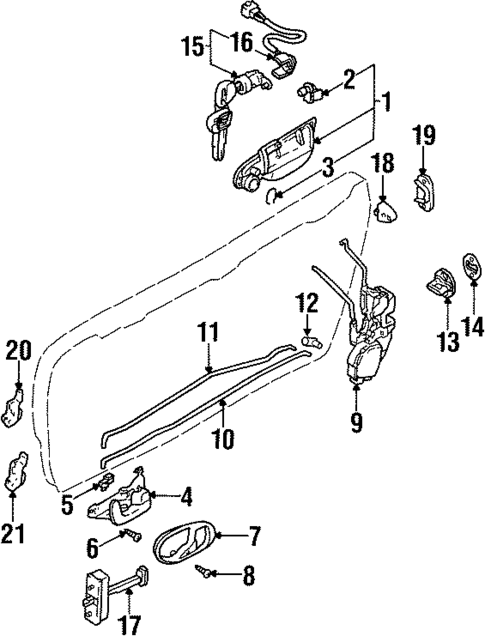 Lock & Hardware for 1998 Mitsubishi Eclipse #0