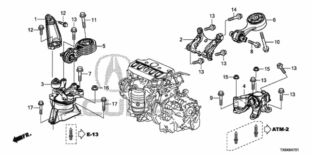 Engine Mounts (5AT) for 2014 Acura ILX #0