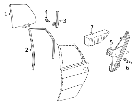 Glass - Rear Door for 1999 Saab 9-3 #0