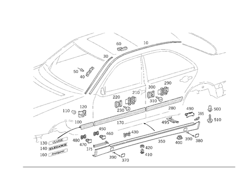 Outside Attachment Parts for 1999 Mercedes-Benz E430 #1