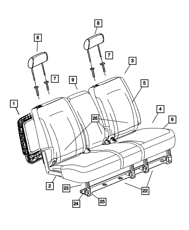 1CV881L2AA - Interior Trim: Rear Seat Back Cover for Mopar Image