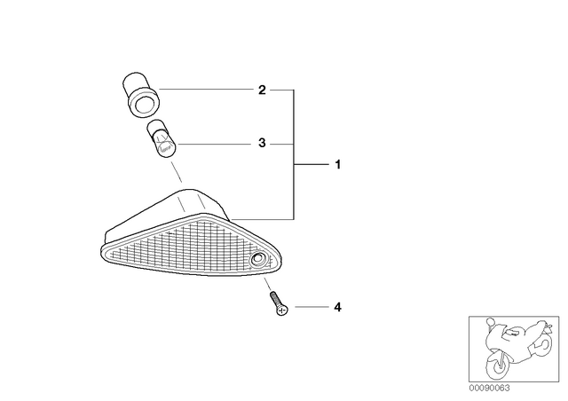 63137672160 - : Front Right White Turn Indicator for BMW-Motorrad Image
