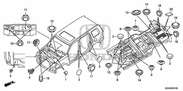 Grommet (FR.) for 2012 Honda Pilot #0