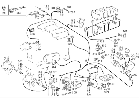 Engine Cable Harness, Body Mounted for 1993 Mercedes-Benz 500SEL #3