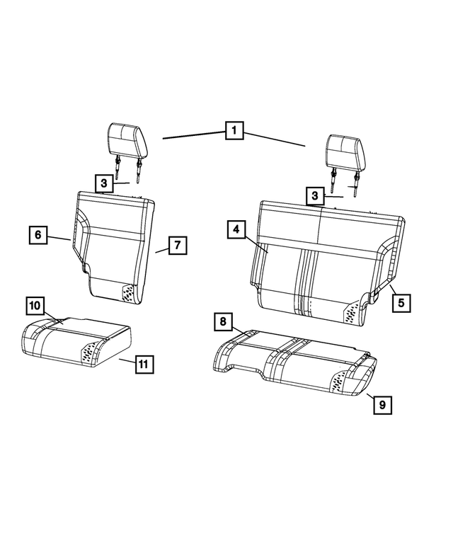 1LW611DHAA - Interior Trim: Rear Headrest for Mopar Image