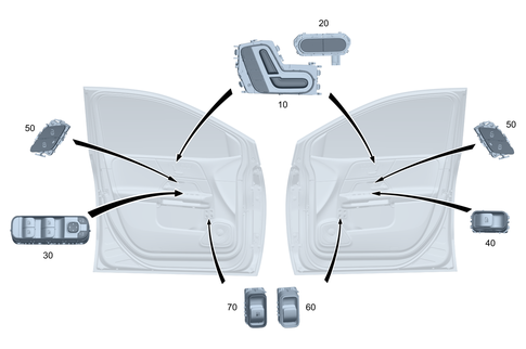 Switch in Front Door Trim for 2023 Mercedes-Benz GLA45 AMG #0