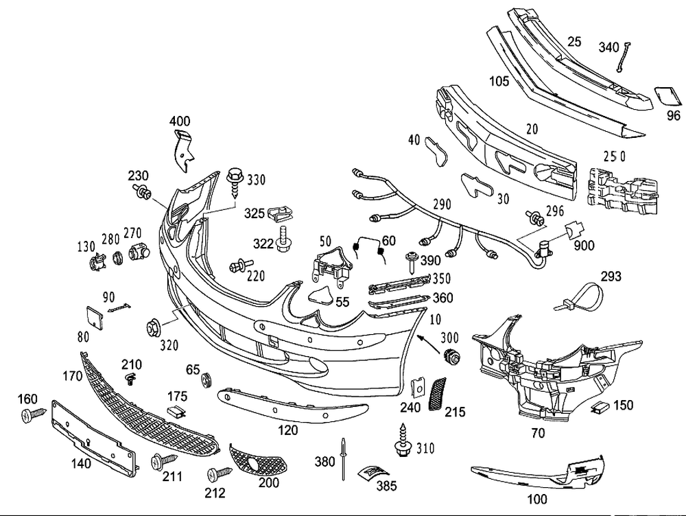 Evan-Fischer Front Bumper Absorber For Mercedes-Benz GLK350 2010-2012 - 2048851537