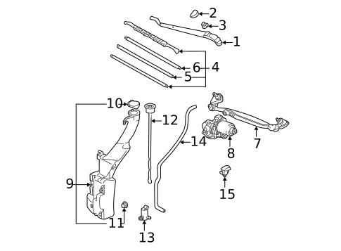 Wiper & Washer Components for 2002 Toyota RAV4 #0