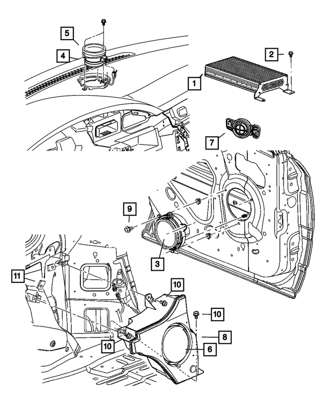 4685972AB - Instrument Panel and Radios and Consoles: Sub Woofer Speaker for Mopar Image image