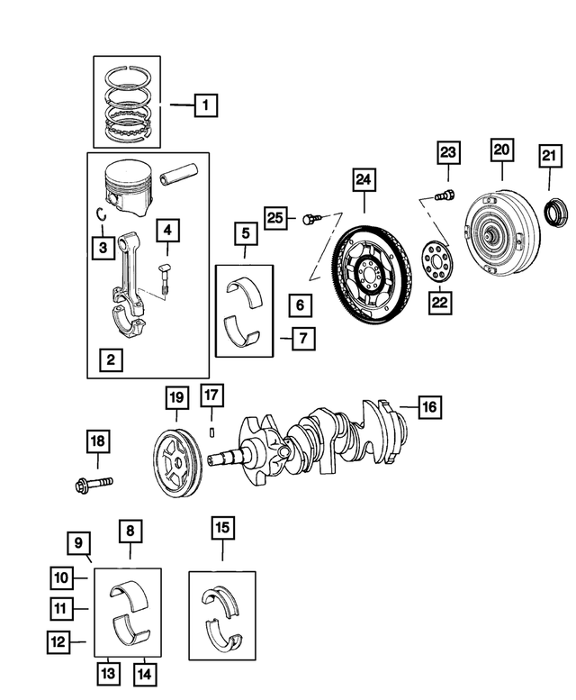 « 4663664 – Engine 2.7L Six Cylinder : Axe De Piston Segment pour Mopar Image »