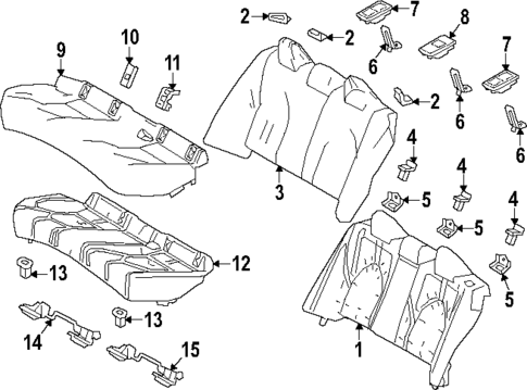 Rear Seat Components for 2020 Toyota Camry #2
