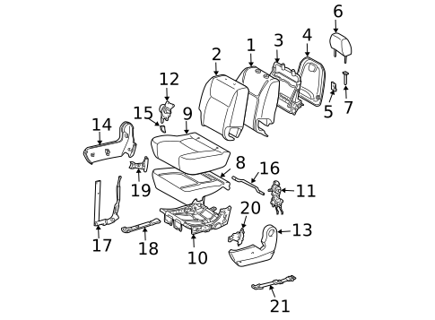 Rear Seat Components for 2005 Toyota Sienna #6