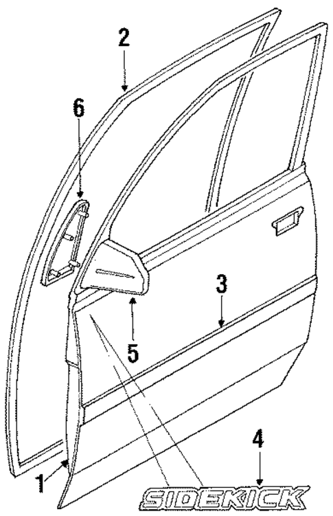 Exterior Trim - Door for 1992 Suzuki Sidekick #0