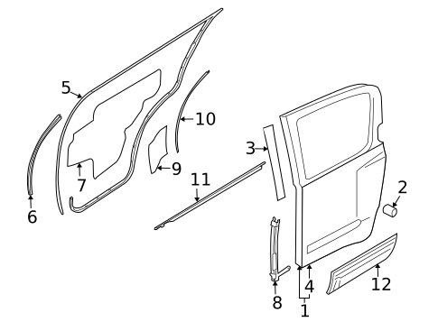 Exterior Trim - Rear Door for 2009 Nissan Pathfinder #0