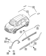7CJ05TZZAA - : Rear Door Wheel Flare Molding, Right for Mopar Image