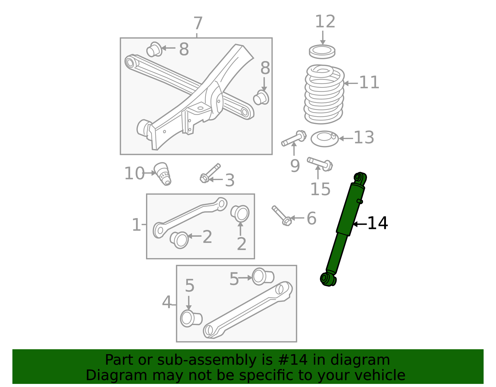 2012-2014 GM Rear Shock Absorber 22811846 | TascaParts.com