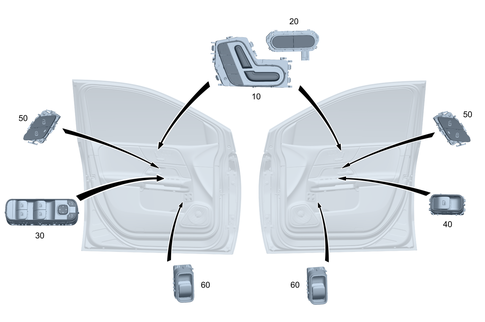 Switch in Front Door Lining for 2021 Mercedes-Benz GLB250 #0