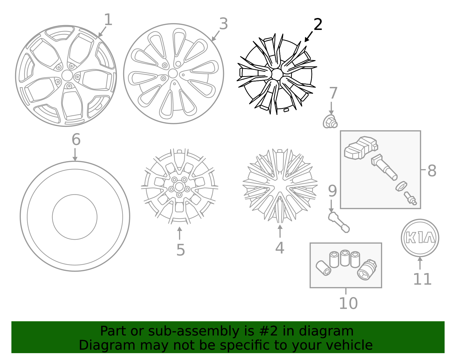 2020-2022 Kia Telluride Wheel, Alloy 52910-S9120 | QuirkParts