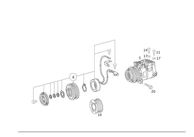 1230281164 - Heating and Ventilation: Refrigerant Compressor for Mercedes-Benz: 180C, C230, C240, C320, G55 AMG, G550, ML320, ML55 AMG, S430, S55 AMG Image image