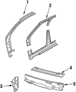 12395470 - Body: Hinge Pillar for Buick: Skyhawk | Cadillac: Cimarron | Chevrolet: Cavalier | Oldsmobile: Firenza | Pontiac: J2000 Sunbird, Sunbird Image