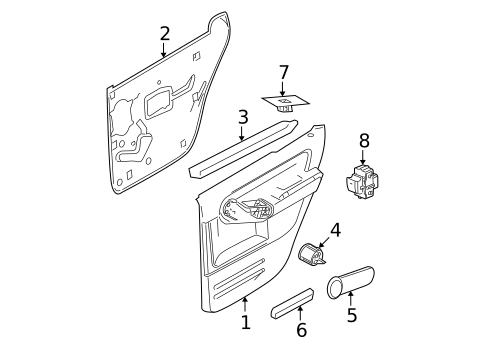 Interior Trim - Rear Door for 2007 Mercury Mountaineer #0