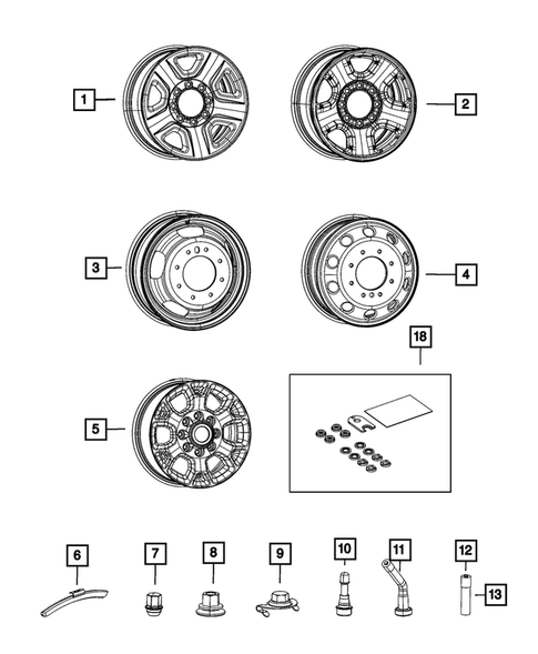 Wheels, Tires and Hardware for 2019 Ram 3500 #1