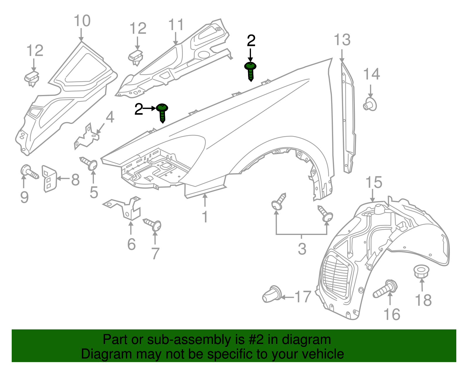 Fender Upper Bolt - Porsche (N-910-432-01)