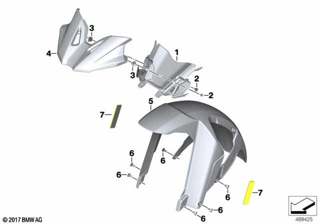 46618564539 - Frame and Mounting Parts: Front Wheel Fender, Upper - Rohteil/blank for BMW-Motorrad Image