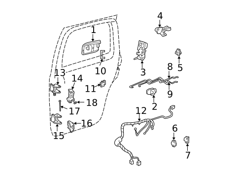 Rear Door for 2000 Oldsmobile Bravada #1