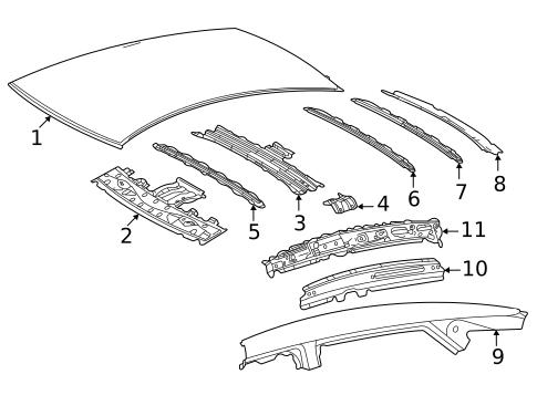 Roof & Components for 2019 Toyota Mirai #0