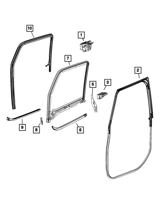68294394AB - Doors, Door Mirrors and Related Parts: Front Door Glass Channel, Right for Mopar Image