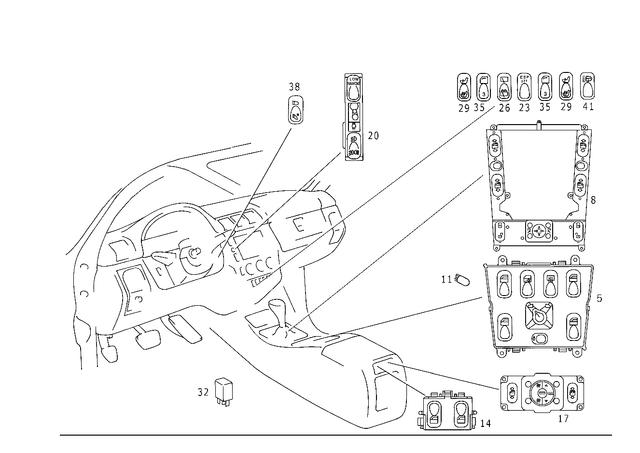 1638206410 - Electrical System: Switch for Mercedes-Benz Image image