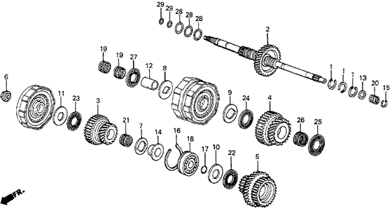 AT Mainshaft (DX) for 1986 Honda Prelude #0