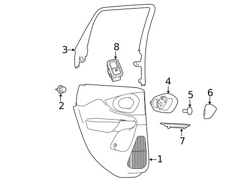 Interior Trim - Rear Door for 2022 Jeep Cherokee #0