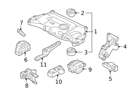 Engine & Trans Mounting for 2008 Volkswagen R32 #0