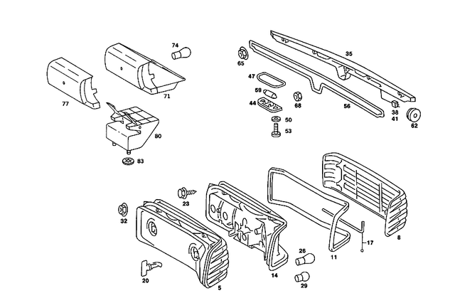 1268201264 - Electrical System: Rear Lamp for Mercedes-Benz: 300SE, 300SEL, 380SE, 380SEC, 380SEL, 560SEC, 560SEL Image image
