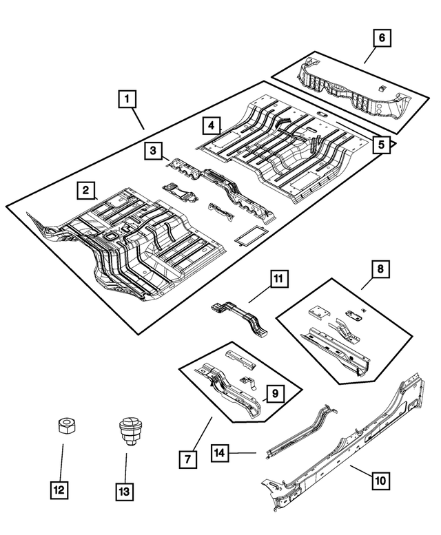 55112473AD - Body Sheet Metal Except Doors: Floor Pan for Mopar Image