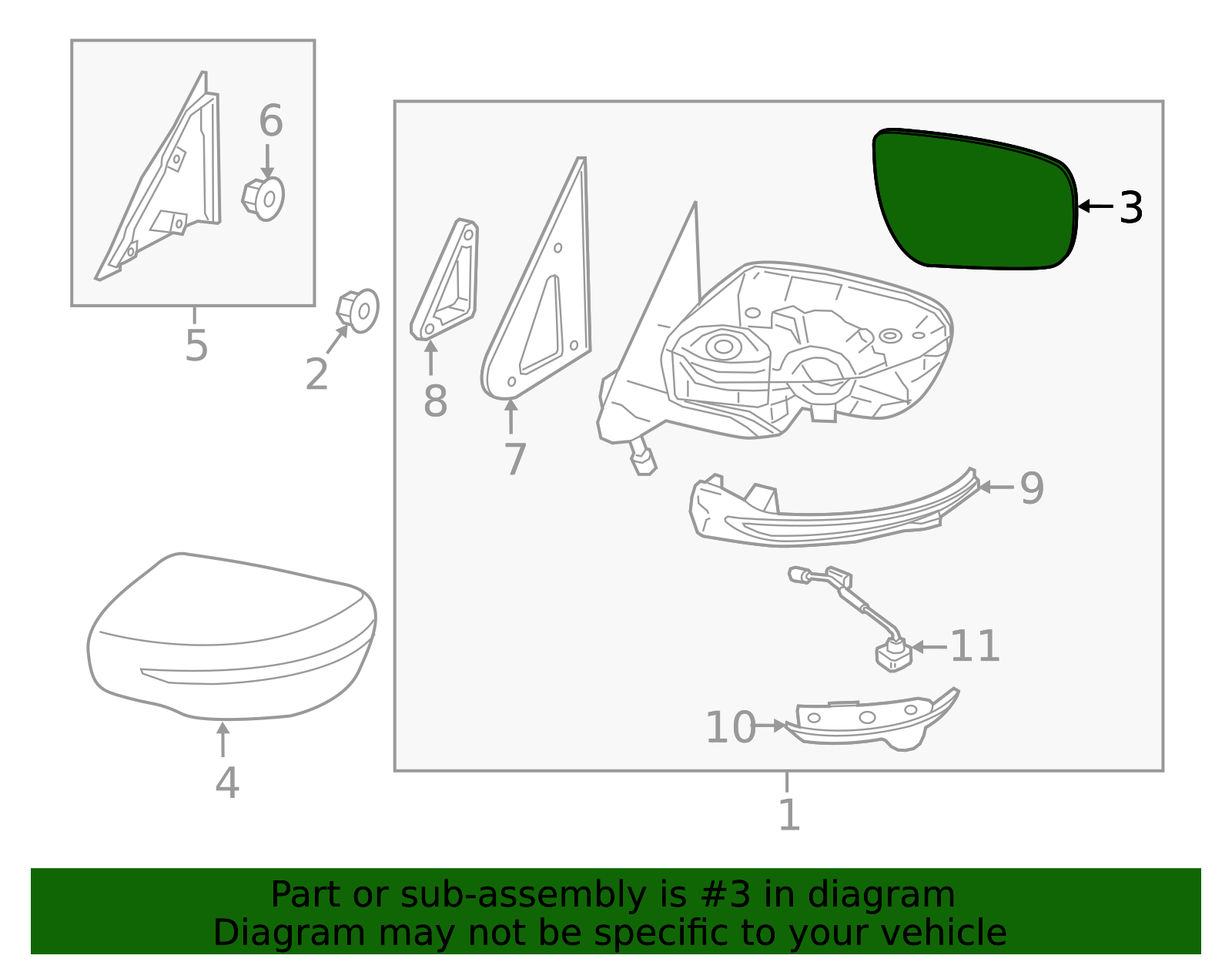 Genuine Mirror Glass (lh) (f15 Juke) - 96366-3YM6A | NissanParts