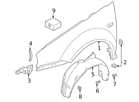 Fender & Components for 2002 Volkswagen Golf #0