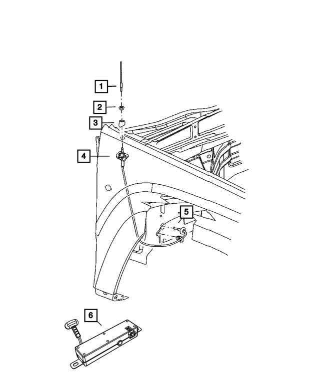 56038698AF - : Antenna Cable, Export for Mopar Image