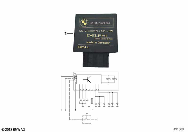61317679867 - General Electrical System: Turn Signal Relay -  for BMW-Motorrad Image