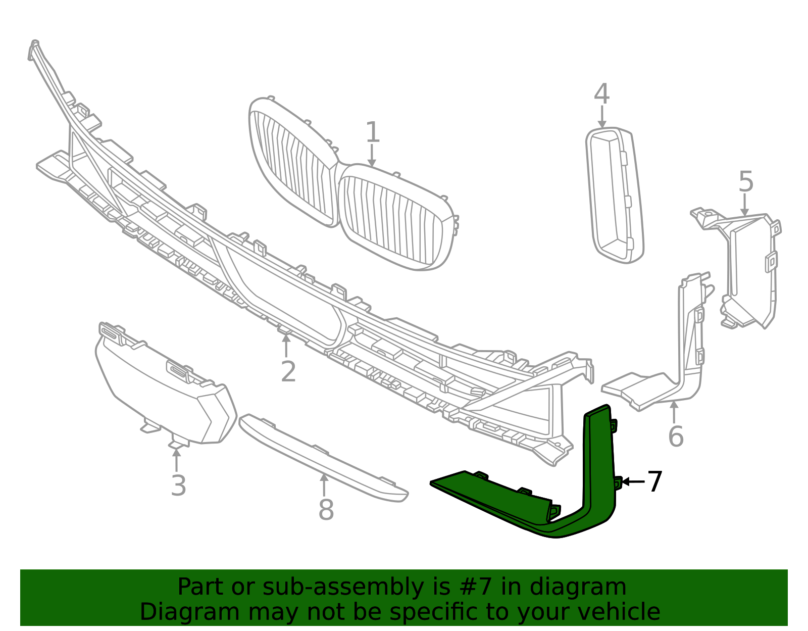 51115a20603 - 2024-2026 BMW X5 Chrome Strip (51-11-5-A20-603