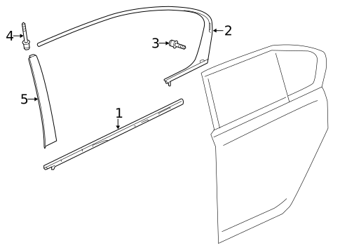 Exterior Trim - Rear Door for 2016 Acura RLX #0