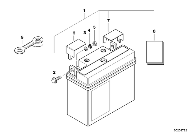 61212346800 - General Electrical System: Battery, Maintenance-Free - 12V 19ah for BMW-Motorrad Image