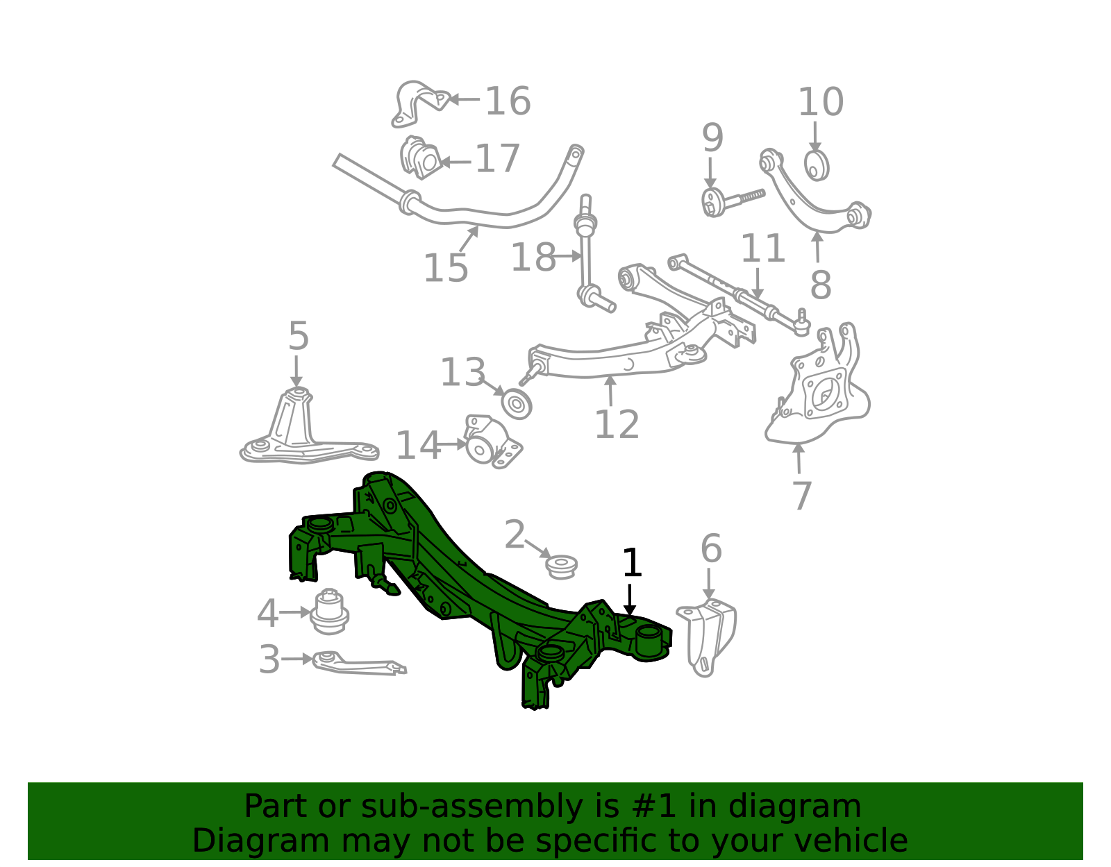 2005-2010 Scion tC Cross-Member 51206-21091 | Toyota Parts Center
