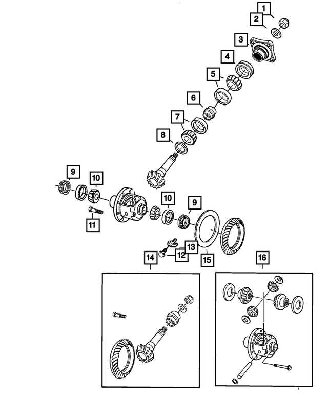 5086912AB - Rear Axle; American Axle 292 MM Single Rear Wheel; Differential and Drive Line: Pinion Shaft Shim Kit for Mopar Image