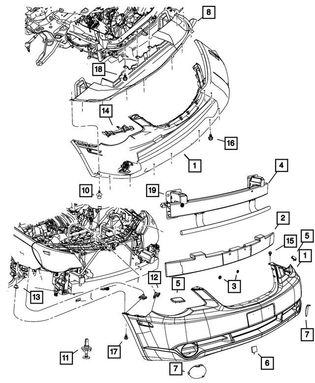 68004703AA - : Front Fascia for Mopar Image