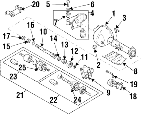 Carrier & Front Axles for 1998 Acura SLX #0